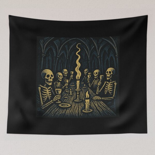 Item preview, Castlecore – Banquet of the Damned – Woodcut Illustration • Vintage Print Aesthetic designed and sold by JacobKAurumhead.