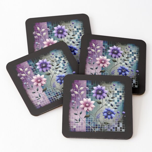 Item preview, Flowers, pixels and lilacs designed and sold by Helios Be. Lavsh.