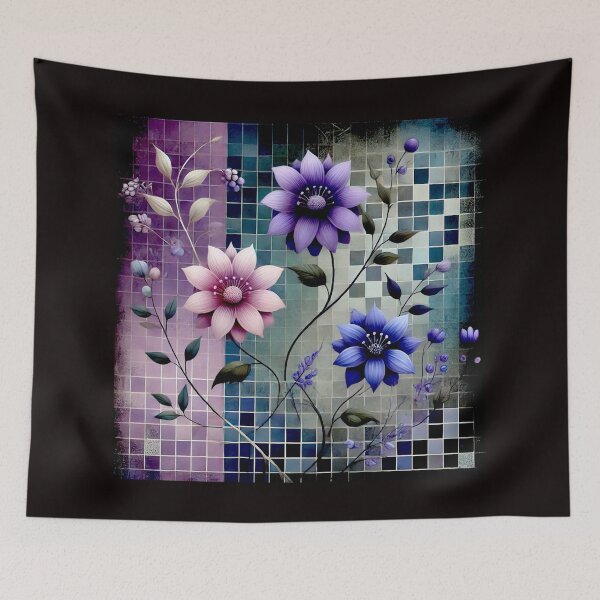 Item preview, Flowers, pixels and lilacs designed and sold by Helios Be. Lavsh.