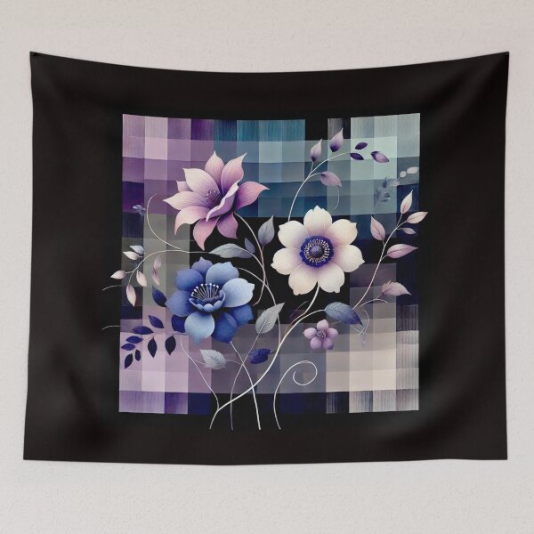 Item preview, Flowers, pixels and lilacs#1 designed and sold by Helios Be. Lavsh.