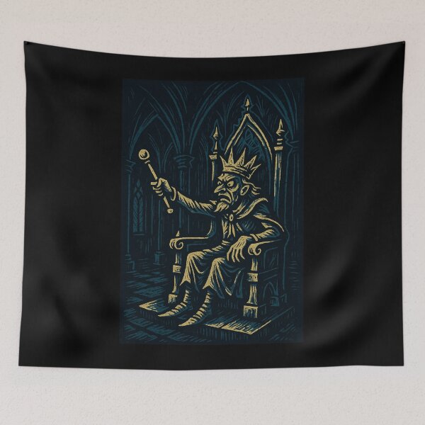 Item preview, Castlecore – Ire of the Old King – Woodcut Illustration • Vintage Print Aesthetic designed and sold by JacobKAurumhead.