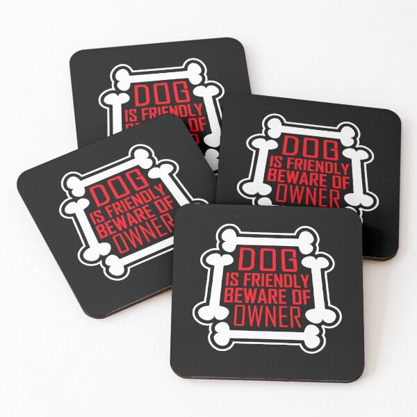Item preview, Dog Friendly Beware Owner Warning Bones Humor Protective designed and sold by shirt-o-mat.