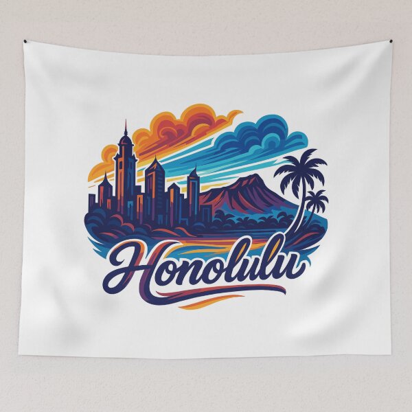 Item preview, Honolulu Waikiki Capital Hawaii Aloha Gift designed and sold by Pineapple-Tree.