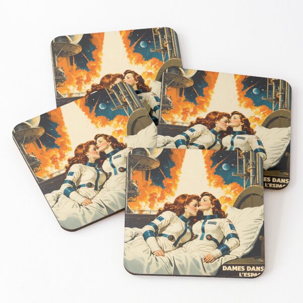 Item preview, Dames dans L'Espace 6; AI Retro Aesthetic designed and sold by NickWhittleArt.