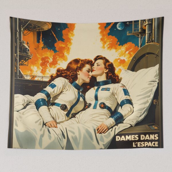 Item preview, Dames dans L'Espace 6; AI Retro Aesthetic designed and sold by NickWhittleArt.