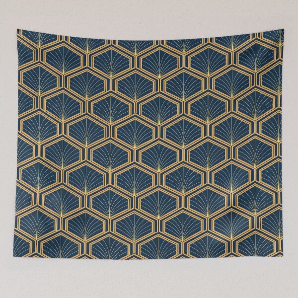 Item preview, Art Deco Golden Hexagon Seamless Pattern designed and sold by ML-Media.