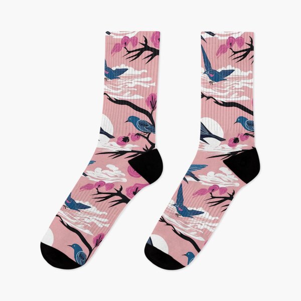Item preview, Charming Birds on Pink Blossom Branch Pattern designed and sold by Dream Garden.