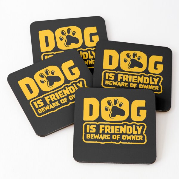 Item preview, Dog Is Friendly Beware Owner Warning Humor Protective designed and sold by shirt-o-mat.