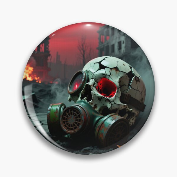Item preview, Nuclear war, skull in a gas mask, Halloween horror designed and sold by Kilakila.