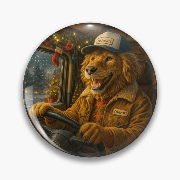Item preview, Truck Driver Dog – Holiday Roads and Warm Lights designed and sold by Zouky.art.