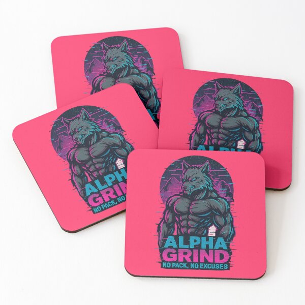 Item preview, Alpha Grind – Muscular Wolf Glitch Fitness Design designed and sold by Modivox.