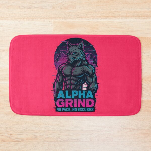 Item preview, Alpha Grind – Muscular Wolf Glitch Fitness Design designed and sold by Modivox.