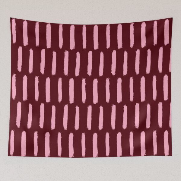 Item preview, Pink on Dark Red Brush Stroke Stripes designed and sold by OneThreeSix.