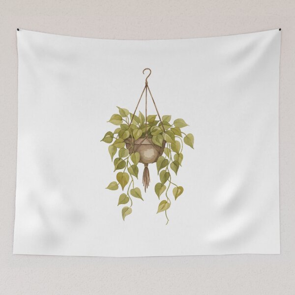 Item preview, Watercolor Hanging Pothos Plant designed and sold by 2rose.