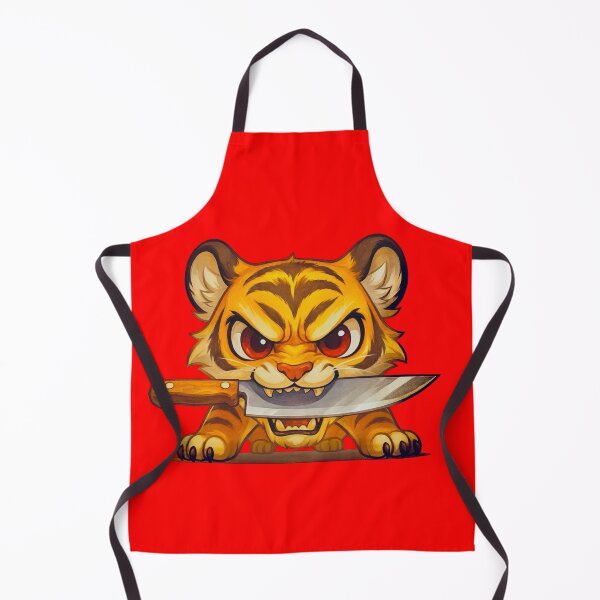 Item preview, A Chibi tiger with a kitchen knife designed and sold by The-graphic-Artist .