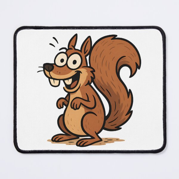 Item preview, Cheerful Cartoon Brown Squirrel with Big Eyes and Bushy Tail. designed and sold by The-T-In-Retro.