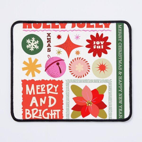 Item preview, Holly Jolly Christmas print, decoration, mud decal design, t-shirt design, cover, hand drawn illustration designed and sold by NatalkaP.