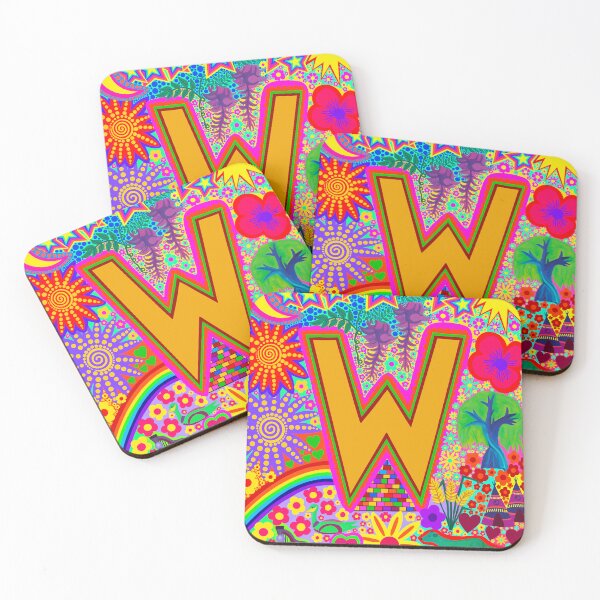 Item preview, Psychedelic Letter W Art | Colorful Retro Alphabet Design designed and sold by Vividality.