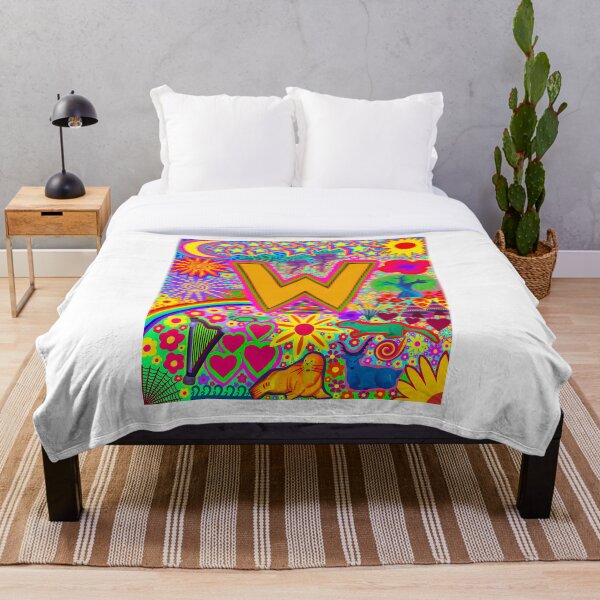 Item preview, Psychedelic Letter W Art | Colorful Retro Alphabet Design designed and sold by Vividality.