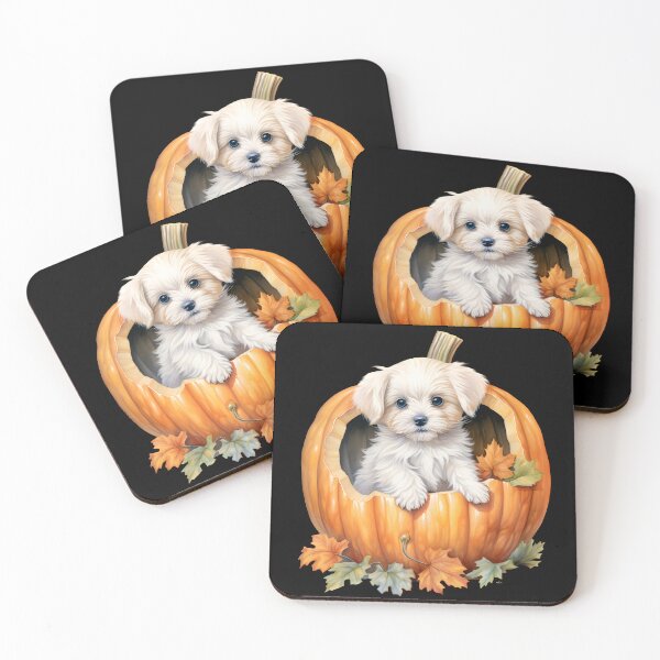 Item preview, Maltese with Halloween Pumpkin designed and sold by Amazing-Kortez.