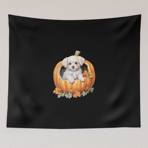 Item preview, Maltese with Halloween Pumpkin designed and sold by Amazing-Kortez.