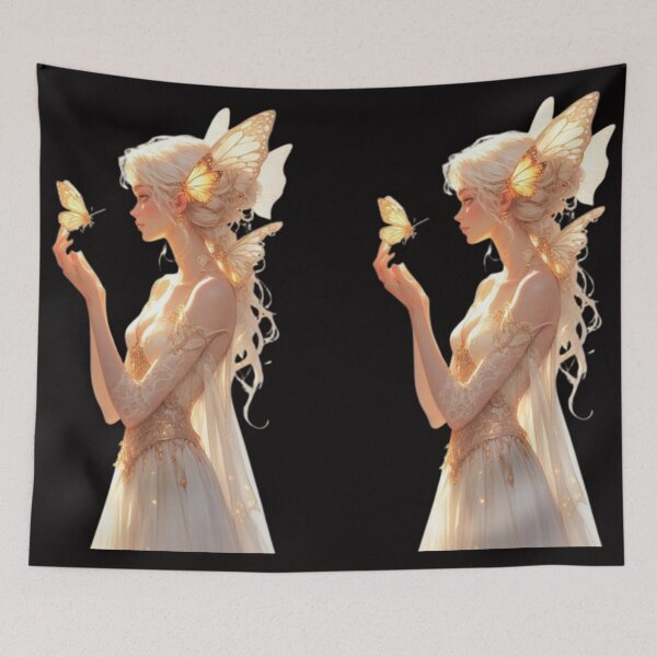 Item preview, Opalite Fairy with Glowing Butterfly – Enchanting Fantasy  designed and sold by Ditstyle.