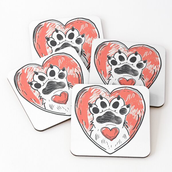 Item preview, Hand drawn cartoon dog paw in heart, perfect for dog lovers, pet care design, and vet clinic logos designed and sold by GracelucyShop.