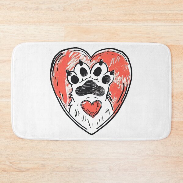 Item preview, Hand drawn cartoon dog paw in heart, perfect for dog lovers, pet care design, and vet clinic logos designed and sold by GracelucyShop.
