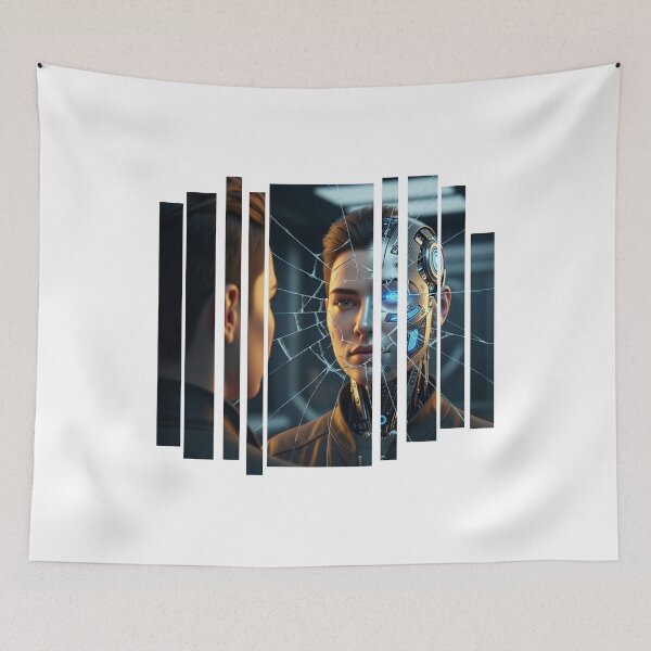 Item preview, Reflections of the Future, Human vs AI Self designed and sold by chipmuckdesignn.