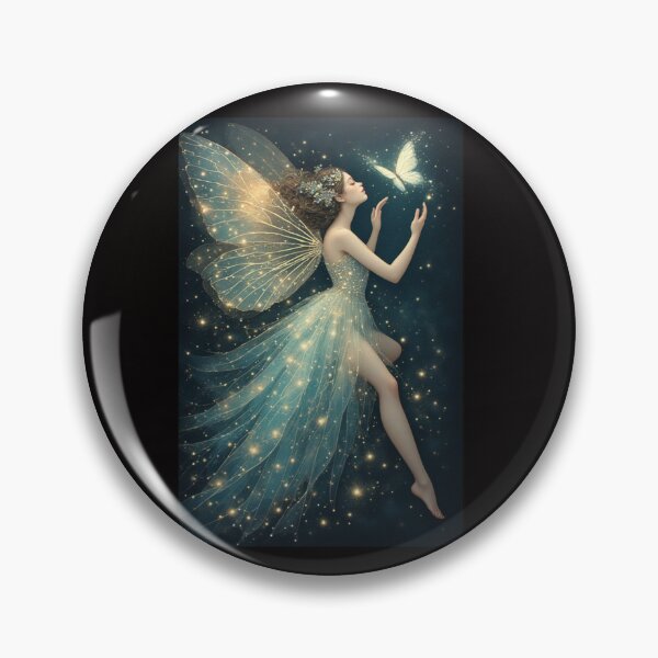 Item preview, Opalite Fairy with Glowing Butterfly – Enchanting Fantasy  designed and sold by Ditstyle.