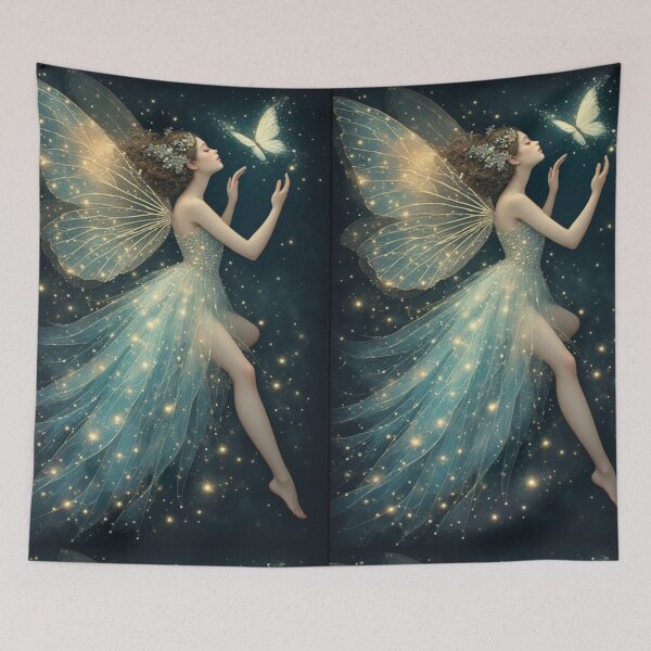 Item preview, Opalite Fairy with Glowing Butterfly – Enchanting Fantasy  designed and sold by Ditstyle.