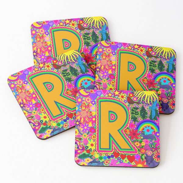 Item preview, Psychedelic Letter R Art | Colourful Retro Alphabet Design designed and sold by Vividality.