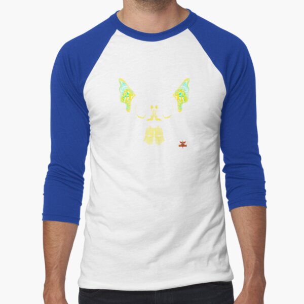 Yellow Neural Skull Strata 20 Book of Immersion no 3 by iServalan Baseball ¾ Sleeve T-Shirt