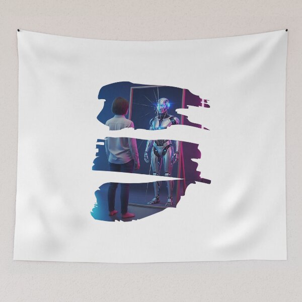 Item preview,  Reflections of the Future, Human vs AI Self designed and sold by chipmuckdesignn.