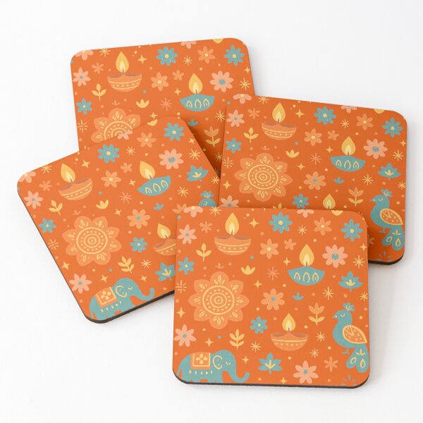 Item preview, Diwali Festival Whimsy – Diwali Diyas & Mandalas Pattern designed and sold by kornkobart.