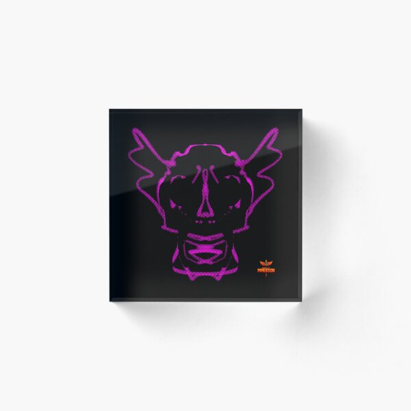 Magenta Neural Skull Strata 20 Book of Immersion no 3 by iServalan  Acrylic Block