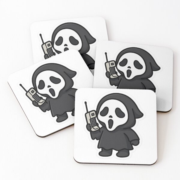 Item preview, Kawaii Ghostface with 90s Cell Phone – Cute Horror Sticker designed and sold by TheRealJoshD.