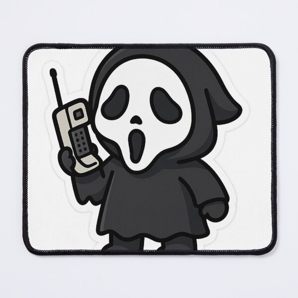 Item preview, Kawaii Ghostface with 90s Cell Phone – Cute Horror Sticker designed and sold by TheRealJoshD.