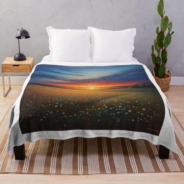 Item preview, “Sunset Meadow – Wildflowers & Golden Horizon” designed and sold by NaomiRut.