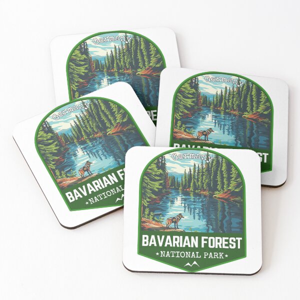 Artikelvorschau, Nationalpark Bayerischer Wald in Deutschland Retro Travel Art Emblem entworfen und verkauft von MaateoDesign.