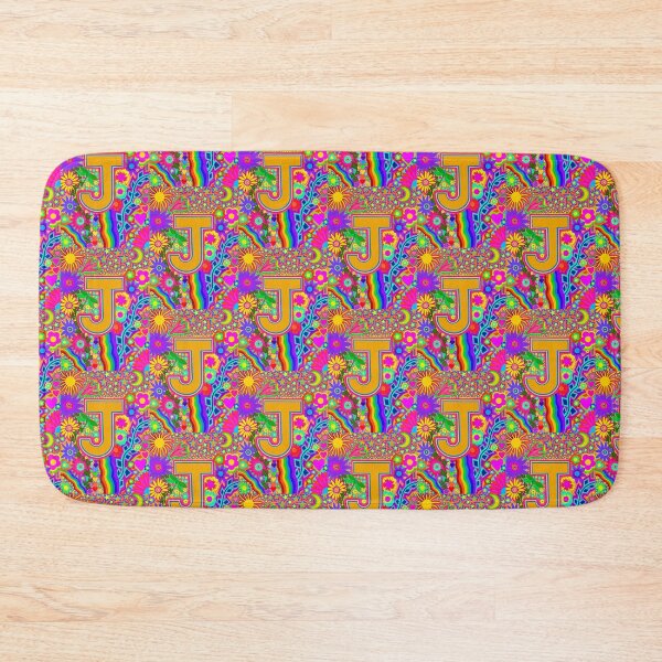 Item preview, Psychedelic Letter J Art | Colourful Retro Alphabet Design designed and sold by Vividality.