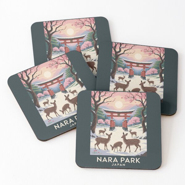 Item preview, Nara Park Japan Illustration Travel Art Vintage designed and sold by KrisSidDesigns.