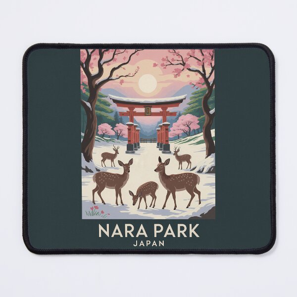 Item preview, Nara Park Japan Illustration Travel Art Vintage designed and sold by KrisSidDesigns.