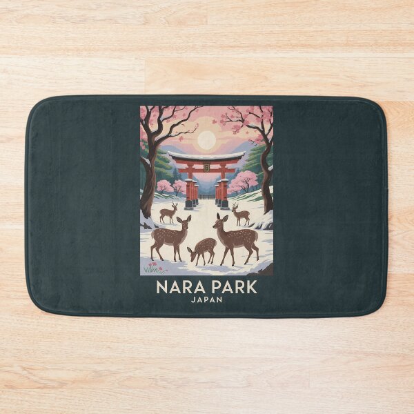 Item preview, Nara Park Japan Illustration Travel Art Vintage designed and sold by KrisSidDesigns.