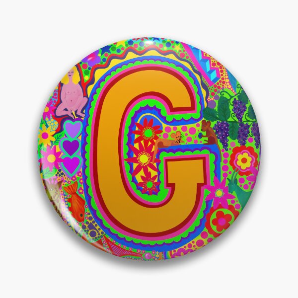 Item preview, Psychedelic Letter G Art | Colourful Retro Alphabet Design designed and sold by Vividality.