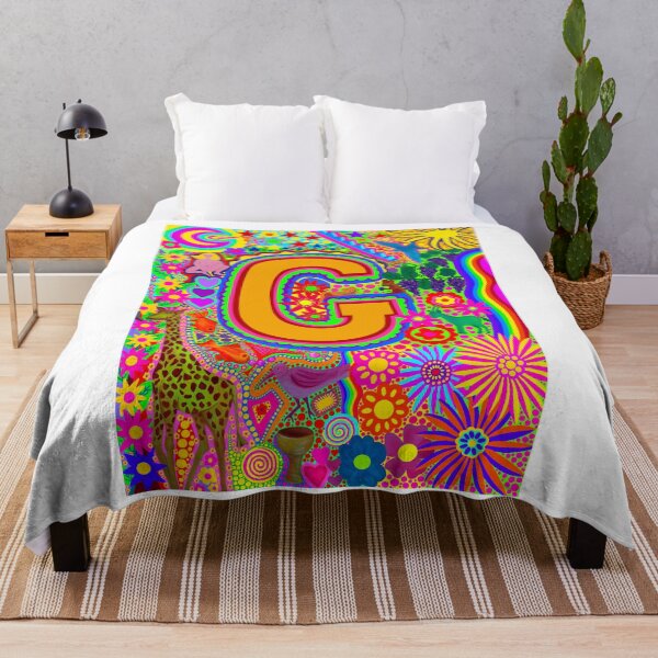 Item preview, Psychedelic Letter G Art | Colourful Retro Alphabet Design designed and sold by Vividality.