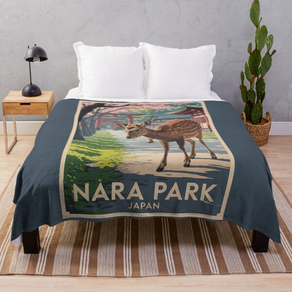 Item preview, Nara Park Japan Deer Illustration Travel Art Vintage designed and sold by KrisSidDesigns.