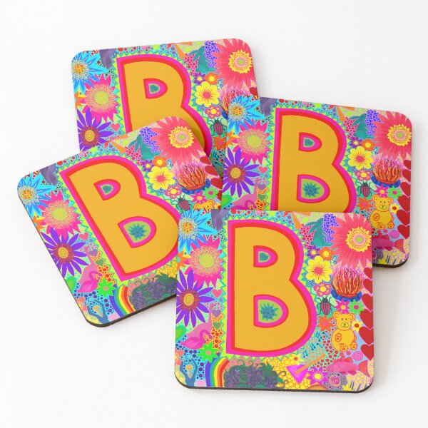 Item preview, Psychedelic Letter B Art | Colourful Retro Alphabet Design designed and sold by Vividality.