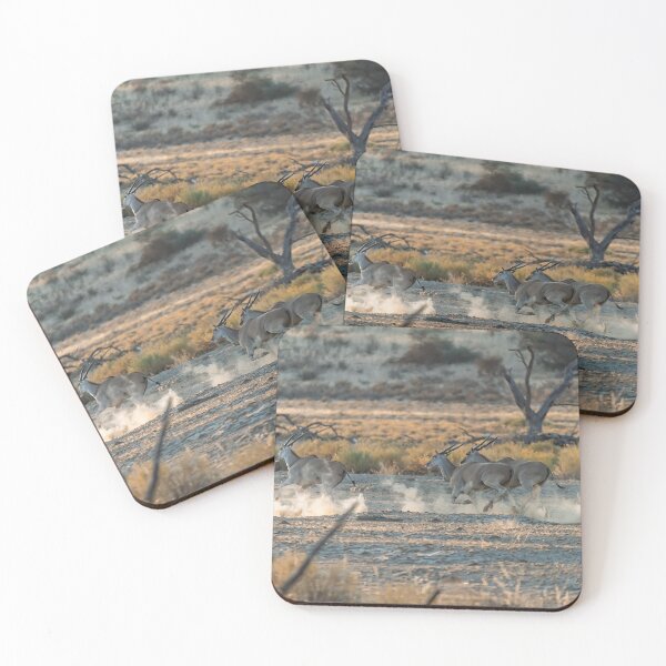 Item preview, Dust and Power — Eland Antelopes Charging through the African Savanna designed and sold by DavideAntoniani.