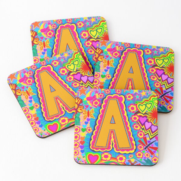 Item preview, Psychedelic Letter A Art | Colourful Retro Alphabet Design designed and sold by Vividality.